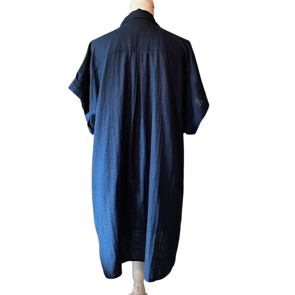 Banana Republic Indigo Blue Cotton Shirt Dress Size XL NWT - Picture 4 of 12